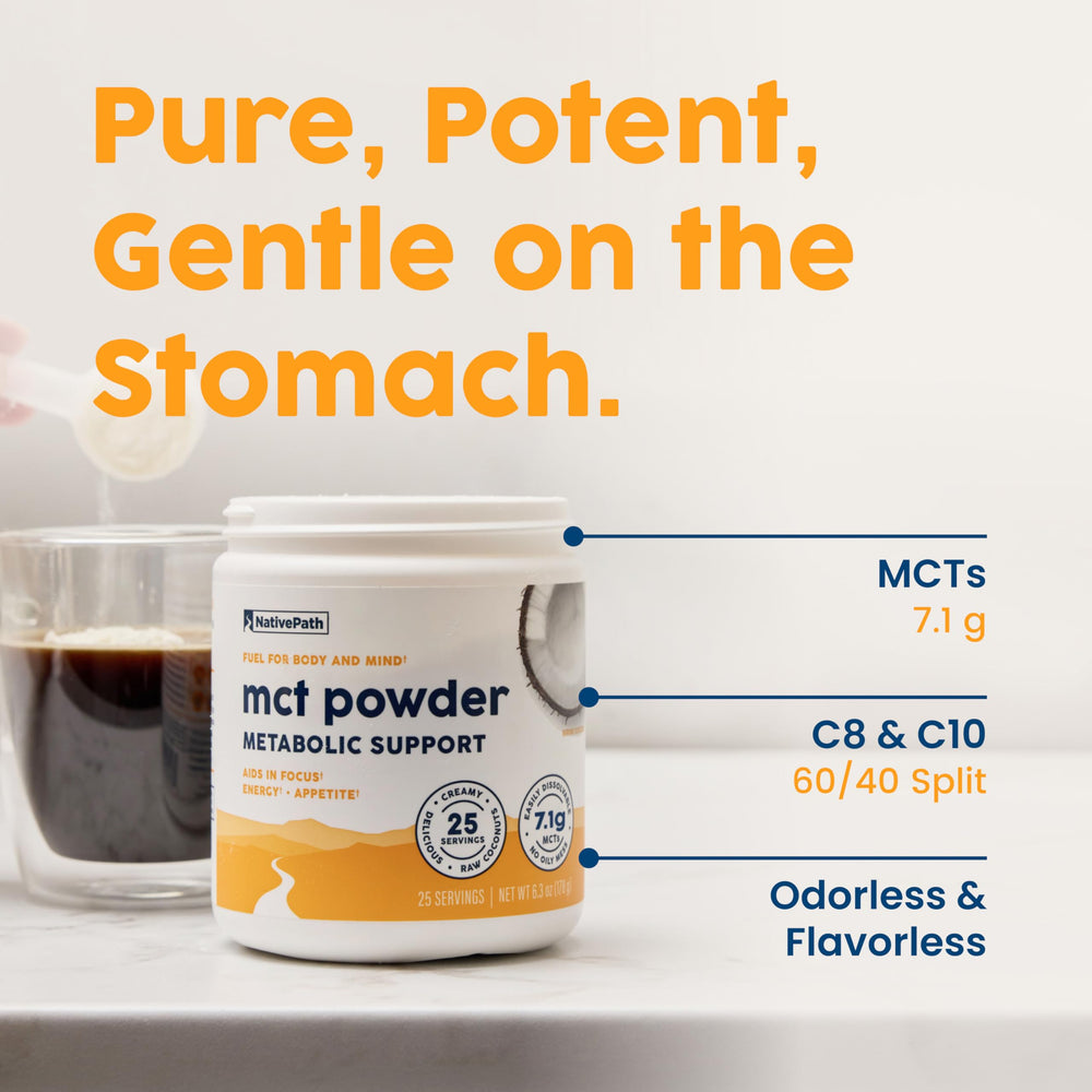 NativePath MCT Powder vegan-friendly and non-GMO for clean fueling