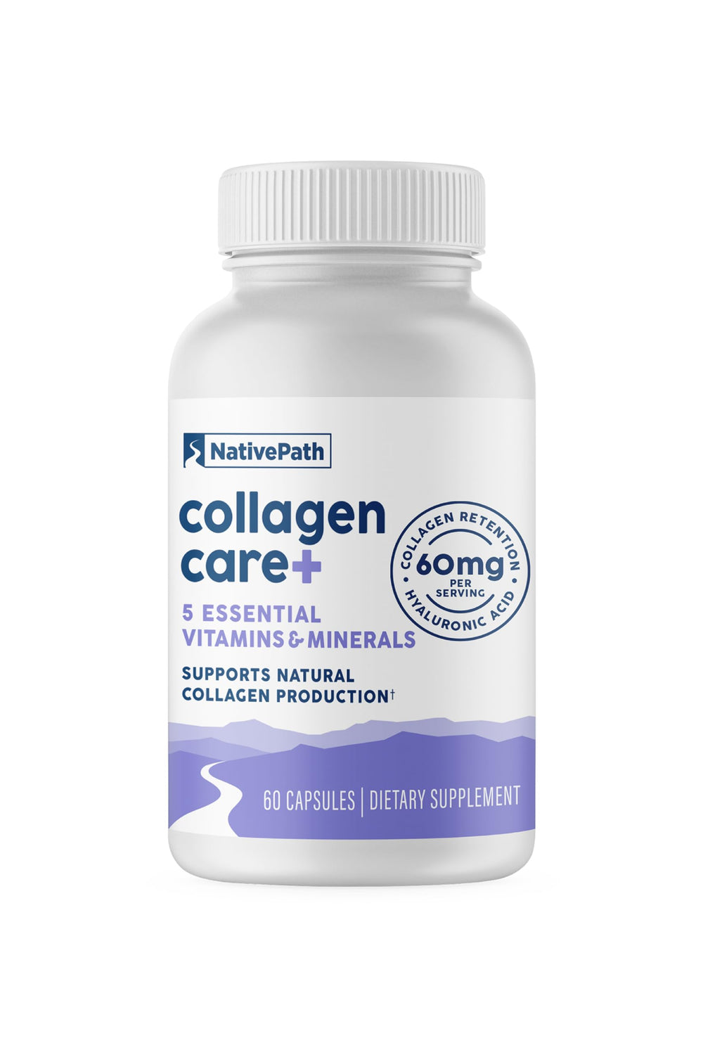 NativePath Collagen Care+ bottle showing daily skin and joint support on display