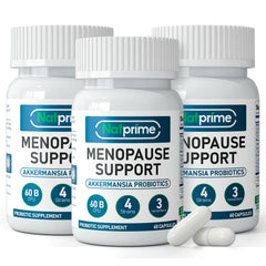 Natprime menopause balance bottle pour demonstrates dosage for hormonal support and steady routines.