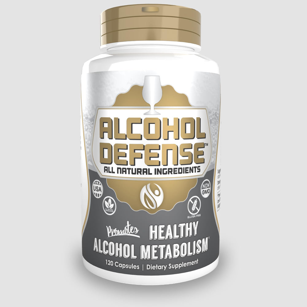 Natrium Health Alcohol Defense bottle shown for post-drink support and easy dosing.