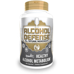 Natrium Health Alcohol Defense Capsules 60-count bottle front view for post-drinking support.