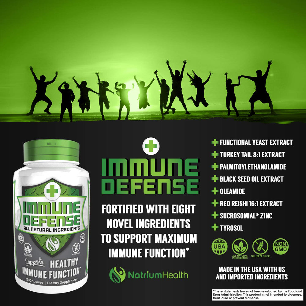 Natrium Health Immune Defense capsules ingredients label emphasizes eight key botanicals