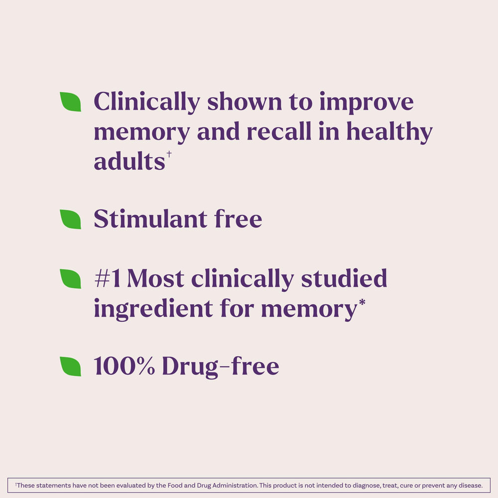 Clinical study chart on Cognium memory research with Natrol Memory formula.