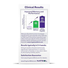 Closeup of Natrol Cognium Memory tablet for daily cognitive support.