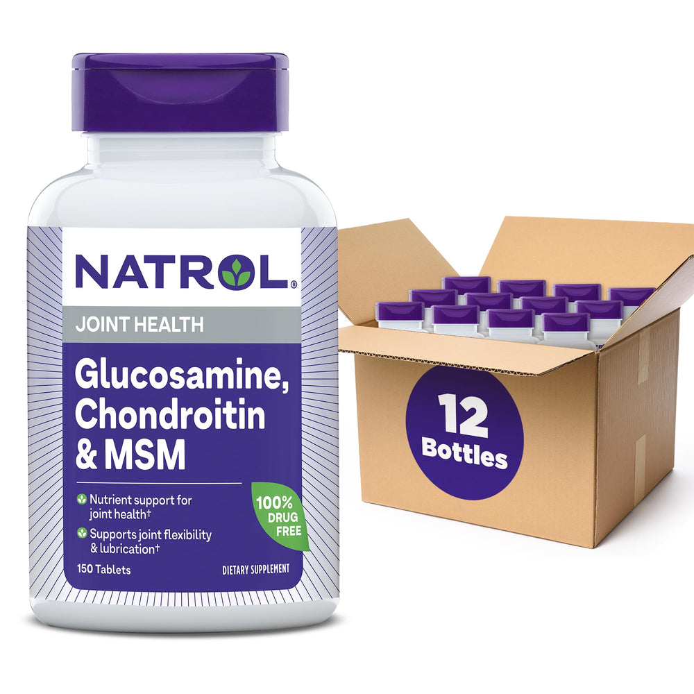 Natrol Glucosamine Chondroitin MSM tablets bottle for daily joint support.