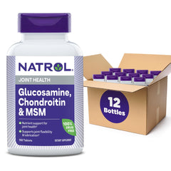 Natrol Glucosamine Chondroitin MSM tablets bottle for daily joint support.