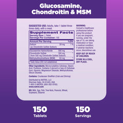 Natrol Glucosamine Chondroitin MSM tablets with clear ingredients list for informed choices.