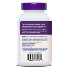 Natrol Magnesium Glycinate packaging with ingredients list for transparent formulation.