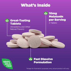 10 mg tablet dissolving in mouth for easy consumption.