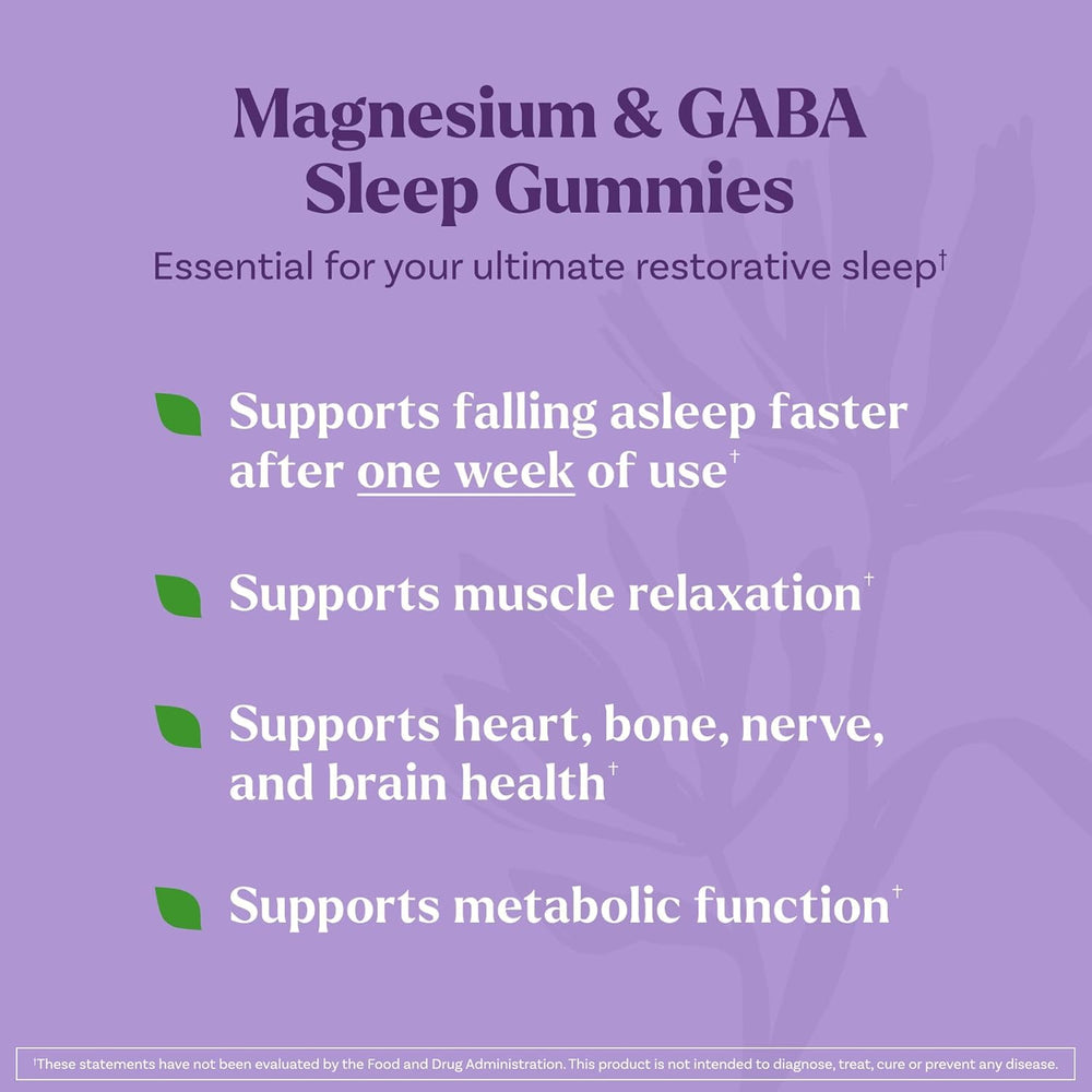 Closeup of cherry gummies emphasizes non-GMO, gelatin-free formula for sleep support.