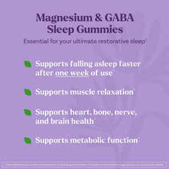 Closeup of cherry gummies emphasizes non-GMO, gelatin-free formula for sleep support.