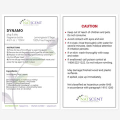 Natscent lemongrass sage 4oz bottle ready for easy diffuser setups