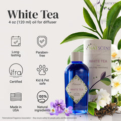 Natscent White Tea diffuser scene showing relaxing room atmosphere.