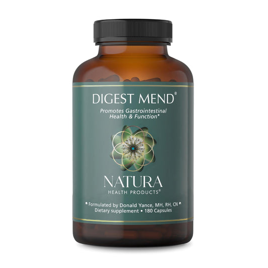 Natura Health Digest Mend packaging for convenient daily gut support