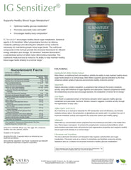 IG Sensitizer label on bottle communicates natural blend and quality