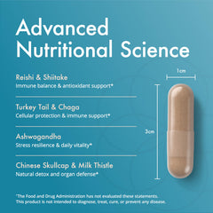 Natura Health Mushroom Synergy turkey tail image highlighting immune signaling