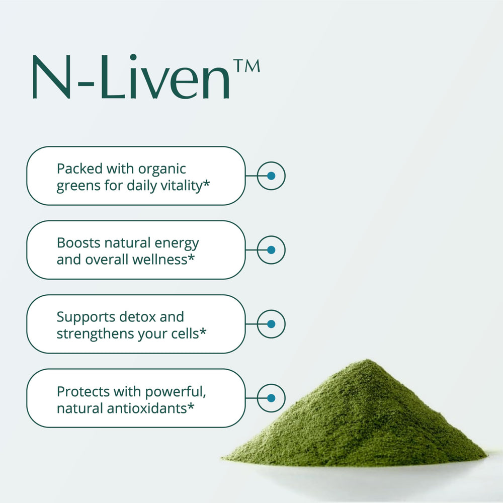 N-Liven scoop measuring set indicating precise daily serving for consistency