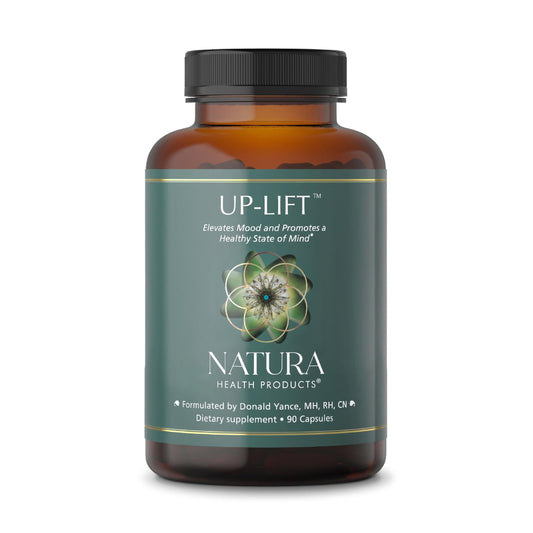 Natura Health Up-Lift bottle front view suggesting mood support potential