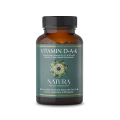 Natura Health Products Vitamin D-A-K supplement bottle front view for confident wellness support.