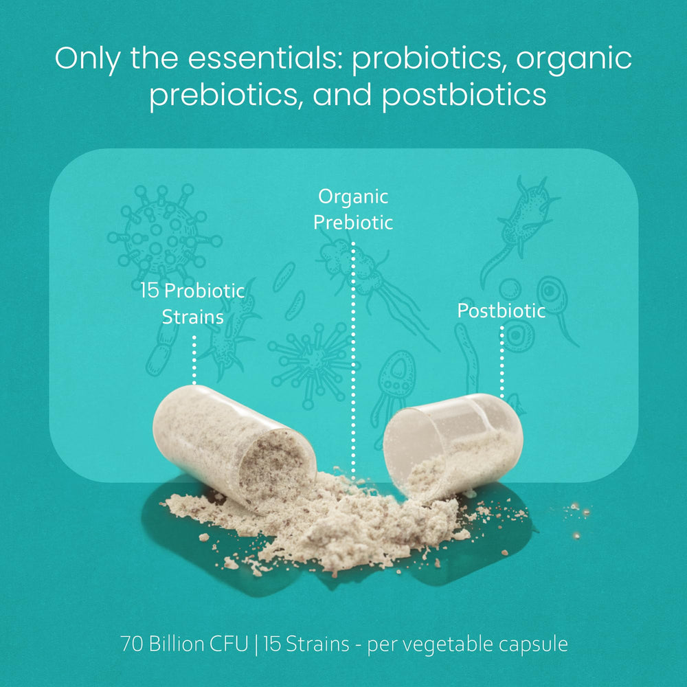 NaturaLife Labs Probiotics vegan capsules close-up showing plant-based formula