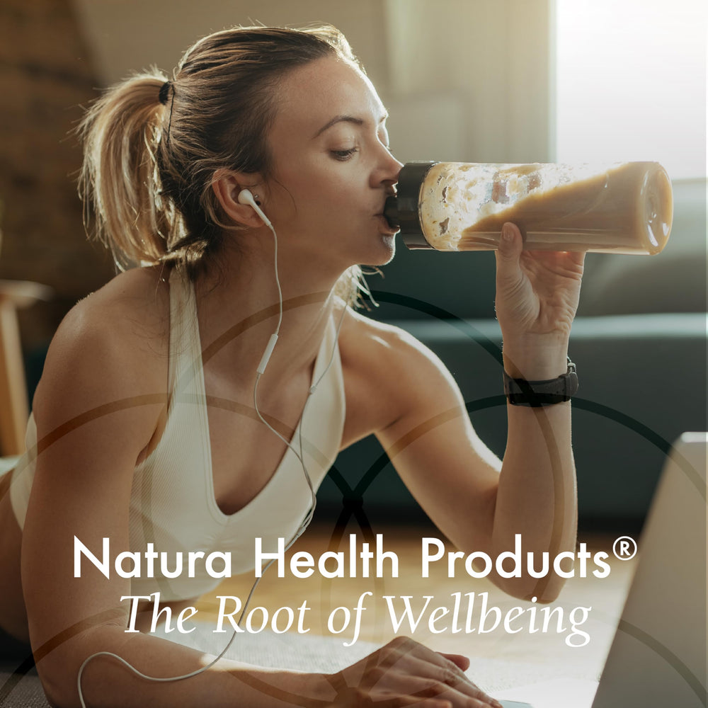 Natura Whey Pro Advantage graphic highlighting HMB and creatine benefits