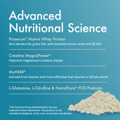 Natura Whey Pro Advantage scoop beside powder for daily protein