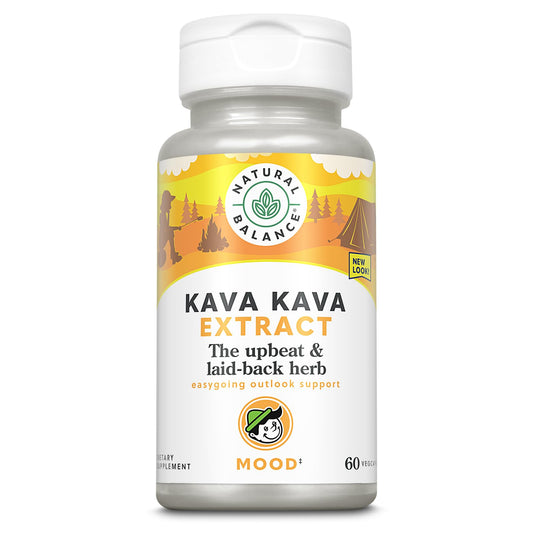 Natural Balance Kava Kava root extract bottle supports relaxation and calm moments.