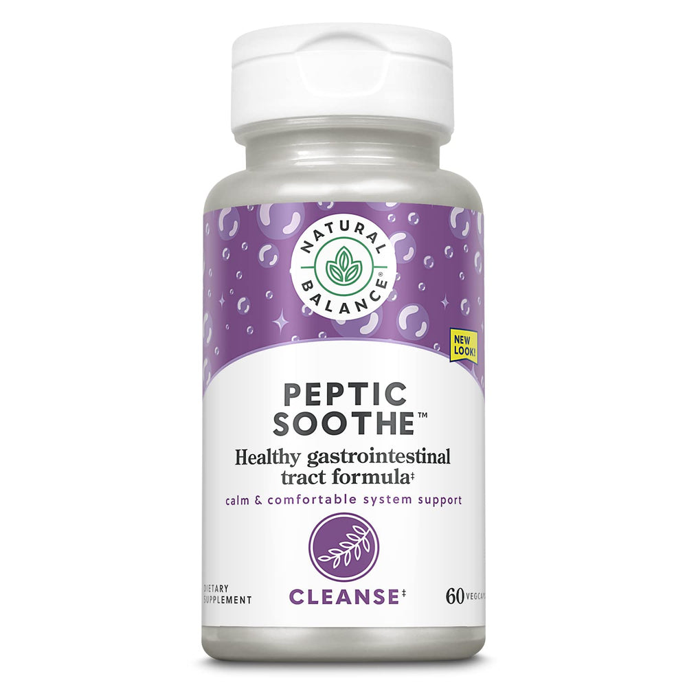 Natural Balance Peptic Soothe bottle close-up for digestive support