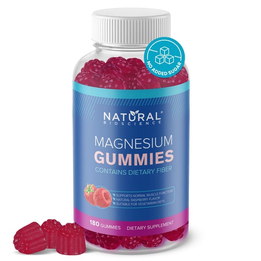 Natural BioScience sugar-free magnesium gummies bottle for adults promoting calm