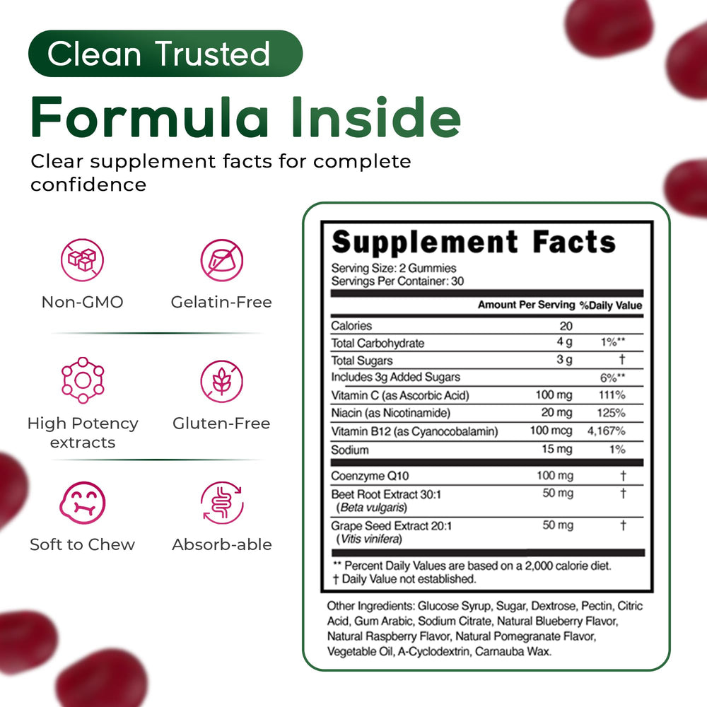 Natural Cardiology Institute Just Beet It bottle shows natural flavor and beet ingredients.