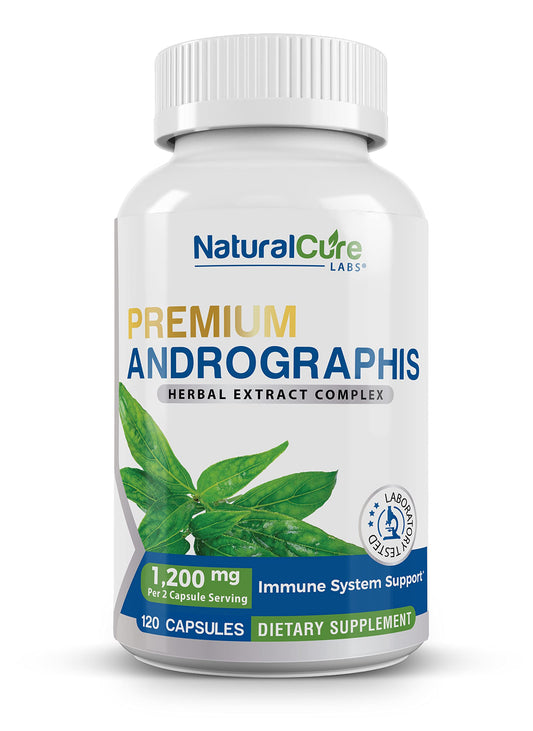 Natural Cure Labs Andrographis bottle front highlighting immune and digestive support