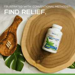 Natural Cure Labs GMP-certified seal on bottle for safety and quality