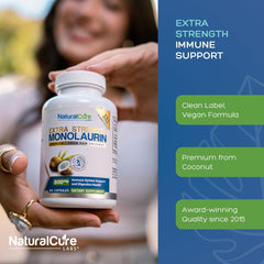 Natural Cure Labs Monolaurin 800mg 2-pack packaging image, emphasizing convenience.