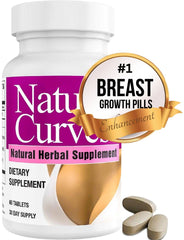 Natural Curves bottle back label with ingredients and usage guidance