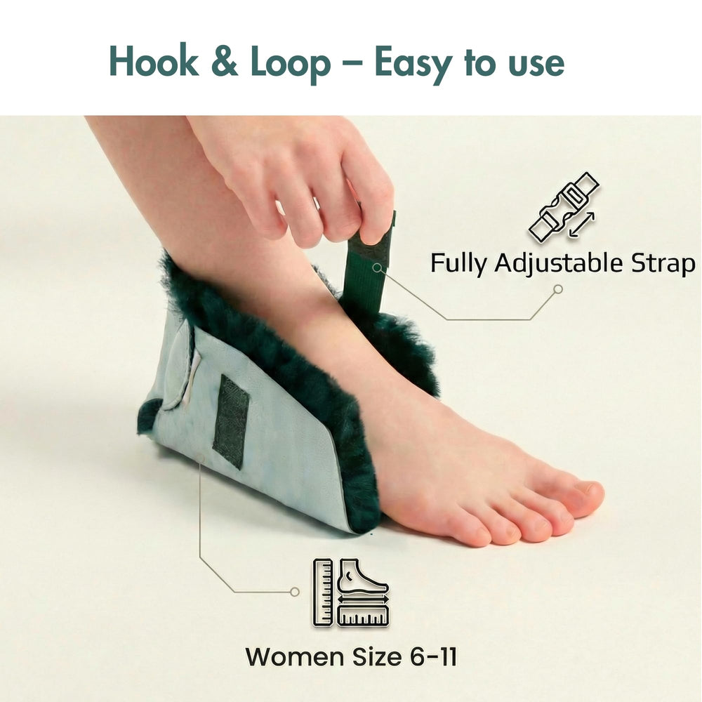 Natural Design Architecture Lifestyle N emerald heel protectors on foot demonstrating cushion and support