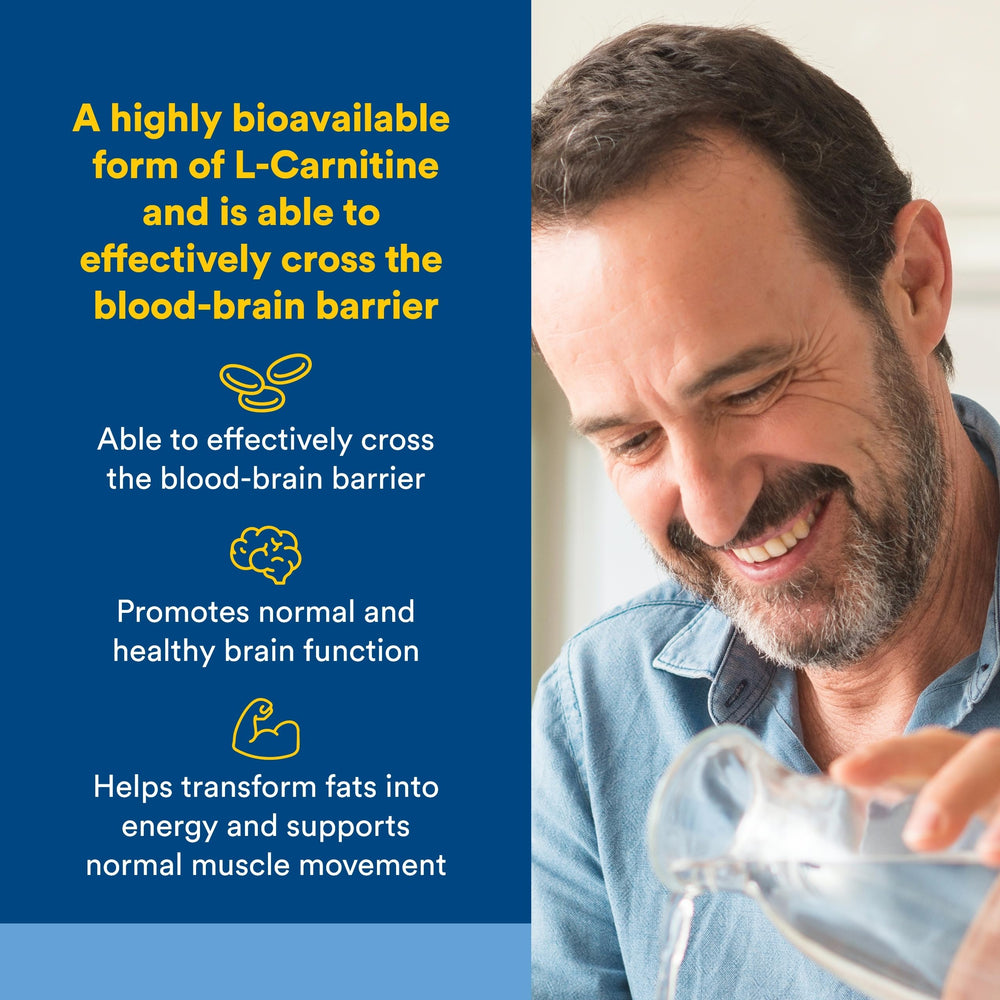 Natural Factors Acetyl L-Carnitine 500 mg capsules ready for daily brain support.