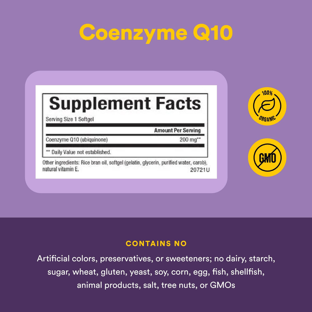 Natural Factors Coenzyme Q10 ingredients rice bran oil for enhanced absorption