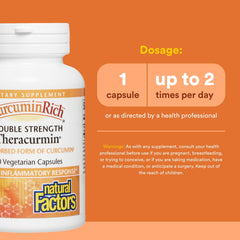 Natural Factors CurcuminRich capsules close-up for post-workout use