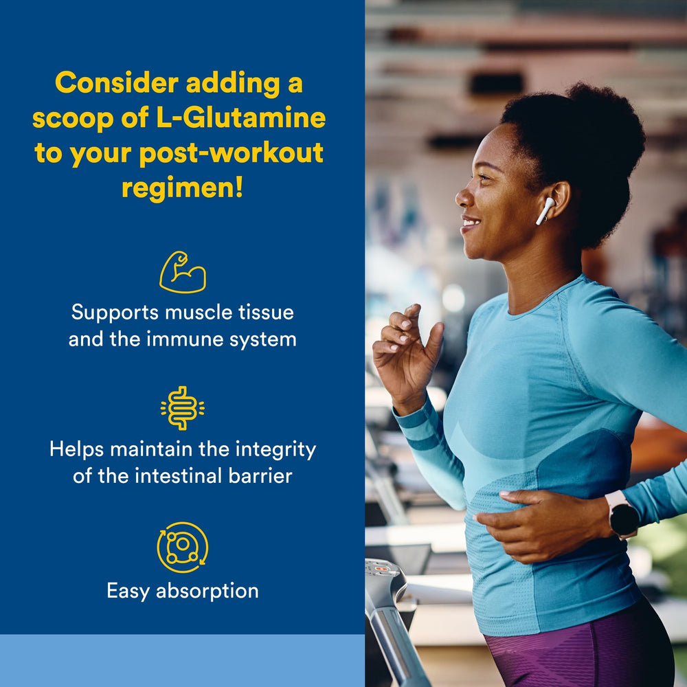 Natural Factors L-Glutamine scoop dispensing powder for daily use