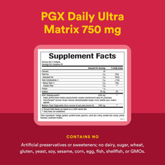 Natural Factors PGX Daily Ultra Matrix label highlights gluten-free and non-GMO status