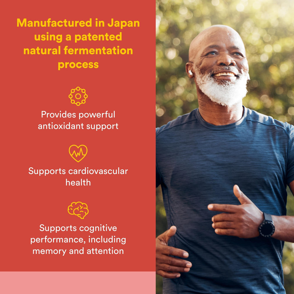 Natural Factors PQQ-10 softgels close-up highlighting easy-to-swallow capsules.