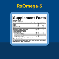 RxOmega-3 daily-use bottle suggests routine-friendly wellness.