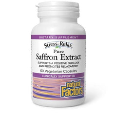 Natural Factors Stress-Relax Affron saffron bottle supports daily mood balance.