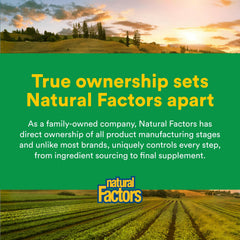 Natural Factors third-party testing certificates signify purity and potency assurances.