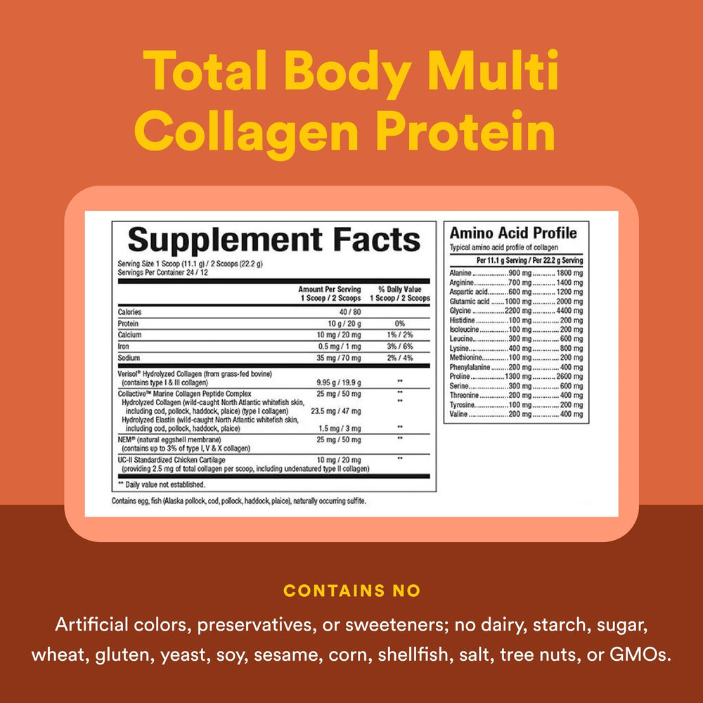 Natural Factors Total Body Multi Collagen bottle on counter for everyday use