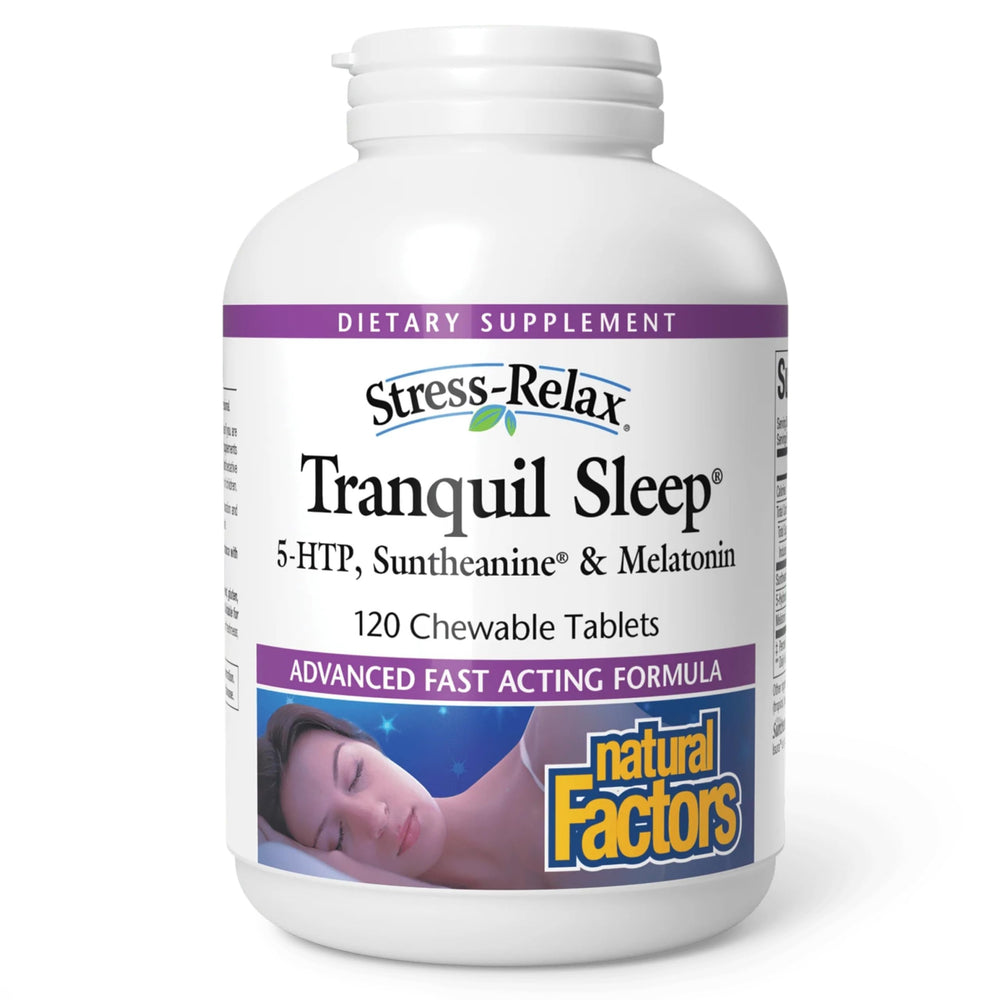Natural Factors Tranquil Sleep bottle with chewables for nightly calm
