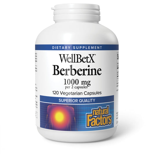 Natural Factors WellBetX berberine bottle for daily heart health support