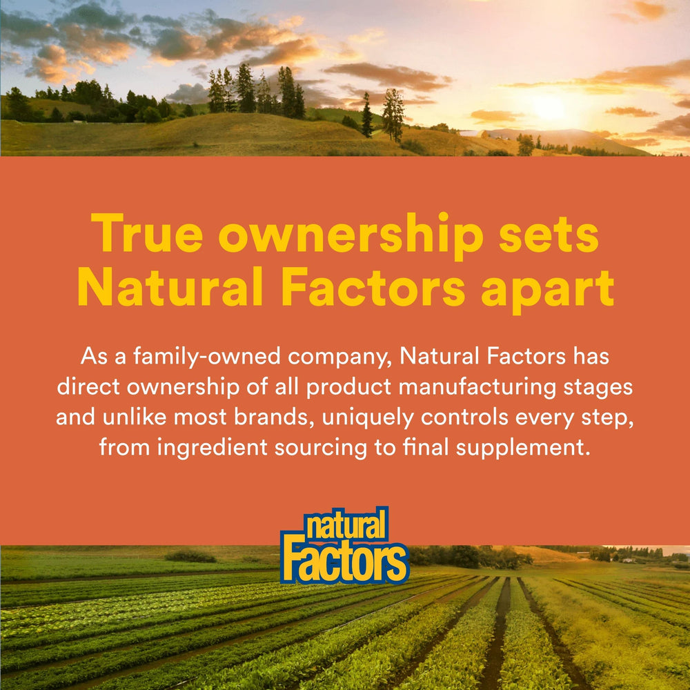 Natural Factors Whey Factors grass-fed cows visual underscoring quality sourcing