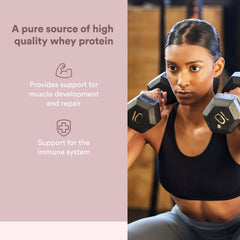 Natural Factors Whey Factors label closeup shows nutrition and clean ingredient choices.