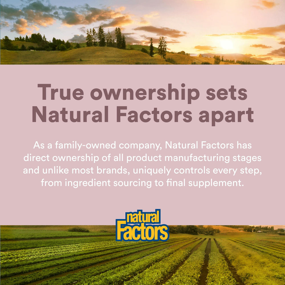 Natural Factors Whey Factors microfiltered purity seal communicates product integrity and potency.